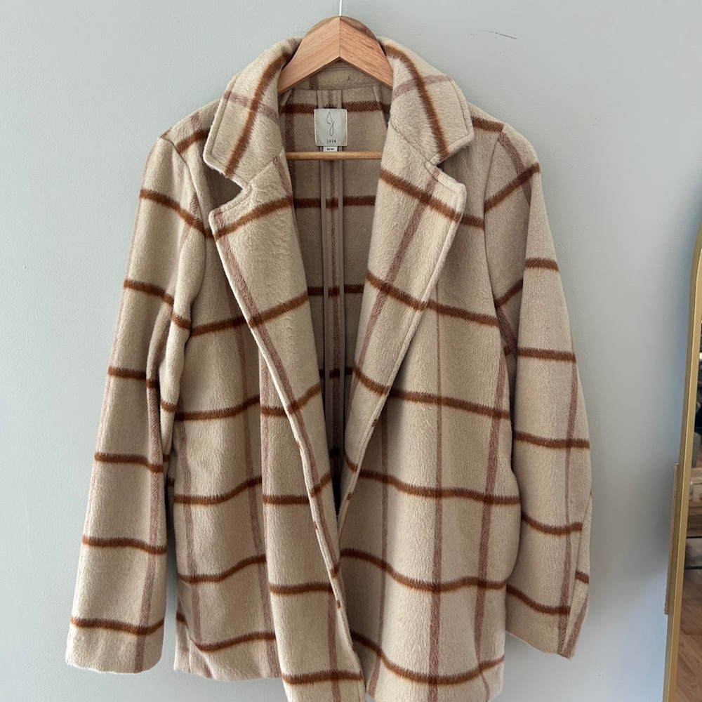 Joie Tan Teddy Jacket Soft Oversized Fit